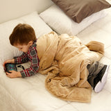 ZooVaa Weighted Blanket Throw w/ Glass Beads for Kids & Adults | Soft Minky 5lbs, 3ft x 4ft - Khaki