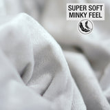 15lb Minky Weighted Blanket | 90" x 92" Queen | Grey