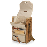 Corsica Wine & Cheese Basket, (Natural Willow with Tan Lining)