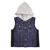 ZooVaa Weighted Kids Vest - Childrens Denim Compression Hoodie Vest w/ Removable Weights - Medium