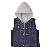 ZooVaa Weighted Kids Vest - Childrens Denim Compression Hoodie Vest w/ Removable Weights - Medium