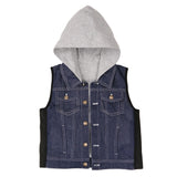 ZooVaa Weighted Kids Vest - Childrens Denim Compression Hoodie Vest w/ Removable Weights - Small