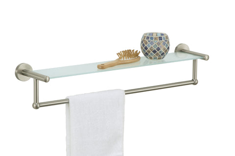Organize It All Shelf w/Towel Bar - Satin Nickel