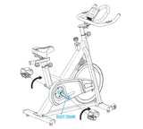 Replacement Indoor Cycle Bike Crank Arm - Right