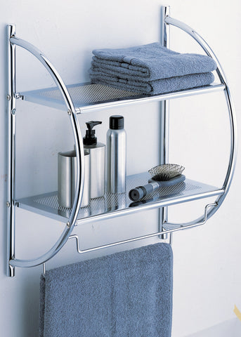 Organize It All 2 Tier Shelf w/Towel Bar - Chrome