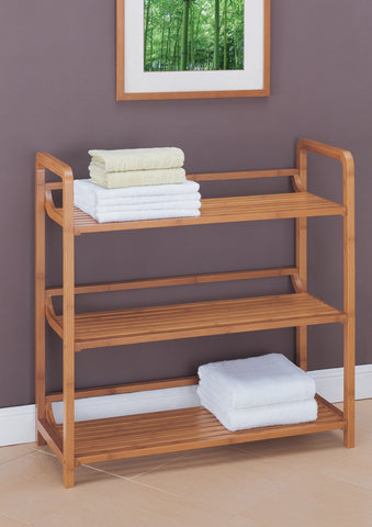 Organize It All 3 Tier Shelf - Natural Bamboo