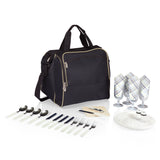 Verdugo Picnic Cooler Tote, (Black with Tan Trim)