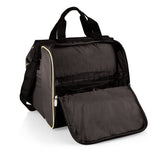 Verdugo Picnic Cooler Tote, (Black with Tan Trim)