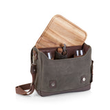 Adventure Wine Tote, (Khaki Green with Brown)