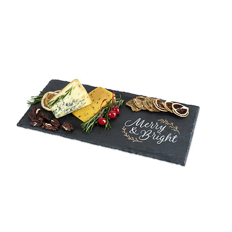 Rustic Holiday: Merry & Bright Slate Cheese Board by Twine