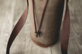 Waxed Canvas Wine Tote, (Khaki Green)