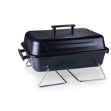 Buccaneer Portable Charcoal BBQ & Cooler Tote, (Black with Grey & Silver)
