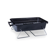 Buccaneer Portable Charcoal BBQ & Cooler Tote, (Black with Grey & Silver)