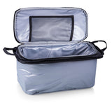 Buccaneer Portable Charcoal BBQ & Cooler Tote, (Black with Grey & Silver)