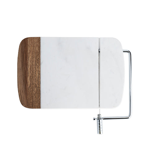 Rustic Farmhouse: Marble & Acacia Wire Slicer by Twine