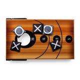 Mini Bean Bag Cornhole Throw Game, (Wood Grain with Bean Bag Toss & Tic Tac Toe Designs)