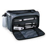 Vulcan Portable Propane BBQ & Cooler Tote, (Black with Grey & Silver)