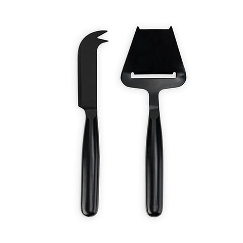 Nero™: Cheese Knives in Matte Black, Set of 2, by True