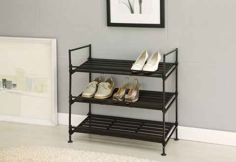 Organize It All 3 Tier Shoe Rack - Resin Black