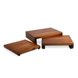 Etage Set of 3 Acacia Serving Pedestals