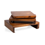 Etage Set of 3 Acacia Serving Pedestals