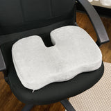 Grey Memory Foam w/ Cooling Gel Coccyx Seat Cushion by Aurora - AW204