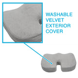 Grey Memory Foam w/ Cooling Gel Coccyx Seat Cushion by Aurora - AW204