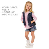 ZooVaa Weighted Kids Vest - Childrens Denim Compression Hoodie Vest w/ Removable Weights - Small