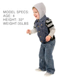 ZooVaa Weighted Kids Vest - Childrens Denim Compression Hoodie Vest w/ Removable Weights - Small
