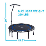 EFITMENT 45-in Fitness Trampoline Rebounder for Exercise with Handlebar - A024
