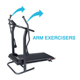 EFITMENT Adjustable Incline Manual Magnetic Treadmill with Arm Exercisers and Pulse Monitor - T017