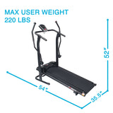 EFITMENT Adjustable Incline Manual Magnetic Treadmill with Arm Exercisers and Pulse Monitor - T017