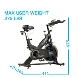 EFITMENT Magnetic Belt Drive Indoor Cycle Bike w/ LCD Monitor and Tablet Holder - IC031