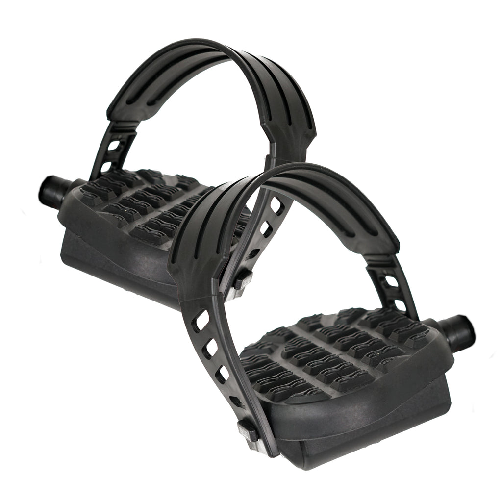 indoor bike pedals Replacement Self-Leveling Strap Foot Pedals for Indoor Bikes