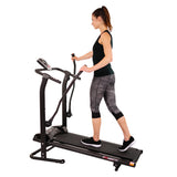 EFITMENT Adjustable Incline Manual Magnetic Treadmill with Arm Exercisers and Pulse Monitor - T017