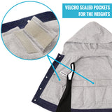 ZooVaa Weighted Kids Vest - Childrens Denim Compression Hoodie Vest w/ Removable Weights - Medium
