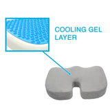 Grey Memory Foam w/ Cooling Gel Coccyx Seat Cushion by Aurora - AW204