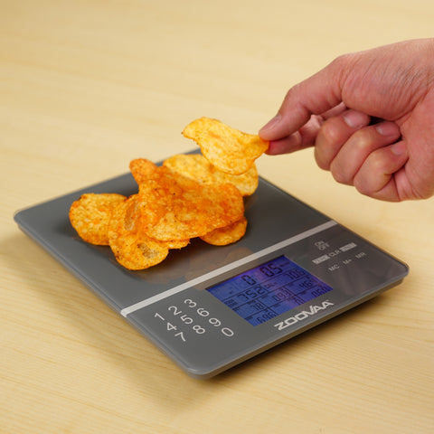 Multi-Functional Sleek Glass Digital Food Scale, Black - On Sale