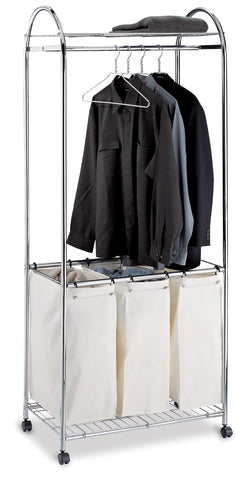 Organize It All Chrome Laundry Sorter w/ Canvas Bag