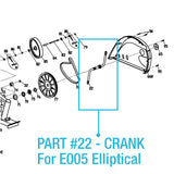 Replacement Crank #22 for EFITMENT E005 Elliptical