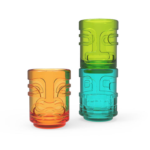 Tiki Trio™ Shot Glasses in Assorted Colors by TrueZoo
