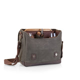 Adventure Wine Tote, (Khaki Green with Brown)