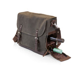 Adventure Wine Tote, (Khaki Green with Brown)
