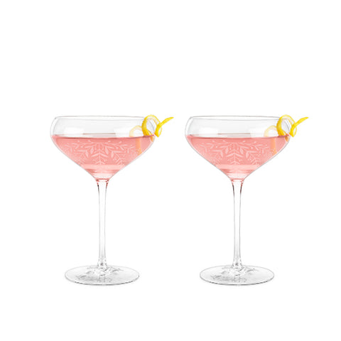 Garden Party: Floral Crystal Cocktail Coupe Set by Twine