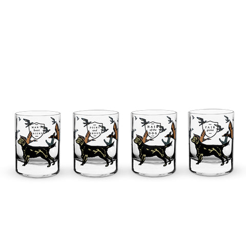 Hunting Dog Whiskey Glass Set by Foster & Rye