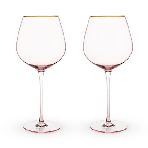 Garden Party: Rose Crystal Red Wine Glass Set by Twine