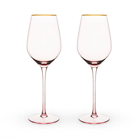 Garden Party: Rose Crystal White Wine Glass Set by Twine