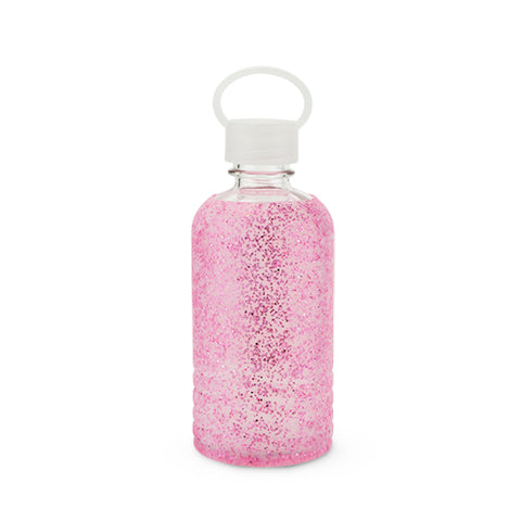Glimmer: Pink Glitter Silicone Water Bottle by Blush®