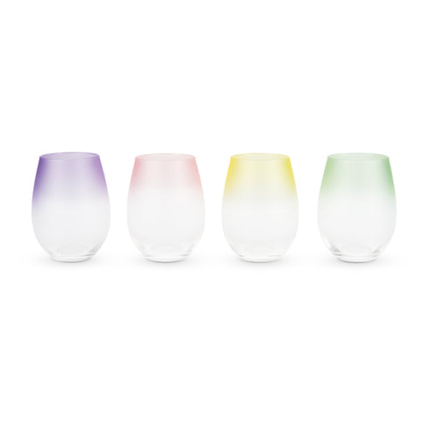 Frosted: Ombre Stemless Wine Glasses by Blush®