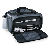 Vulcan Portable Propane BBQ & Cooler Tote, (Black with Grey & Silver)